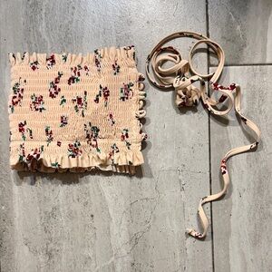 Zimmermann Pink Floral Smocked Bandeau